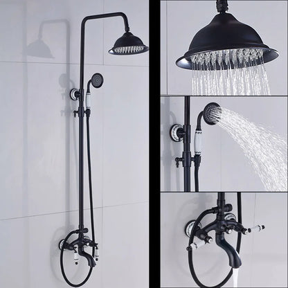 Luxury Shower Faucet Dual Handle Rainfall Bathroom Shower