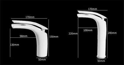 Bathroom Basin Faucet White Black Solid Brass Specail