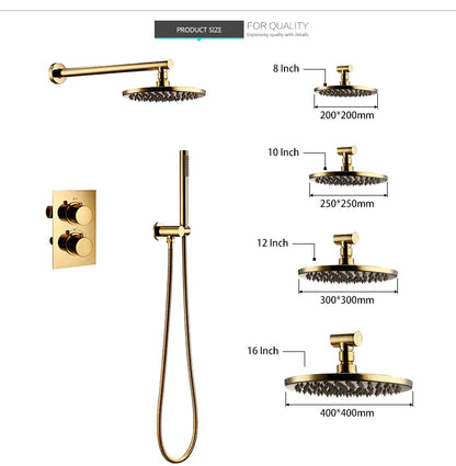 Smesiteli Titanium Gold Solid Brass Shower Intelligent