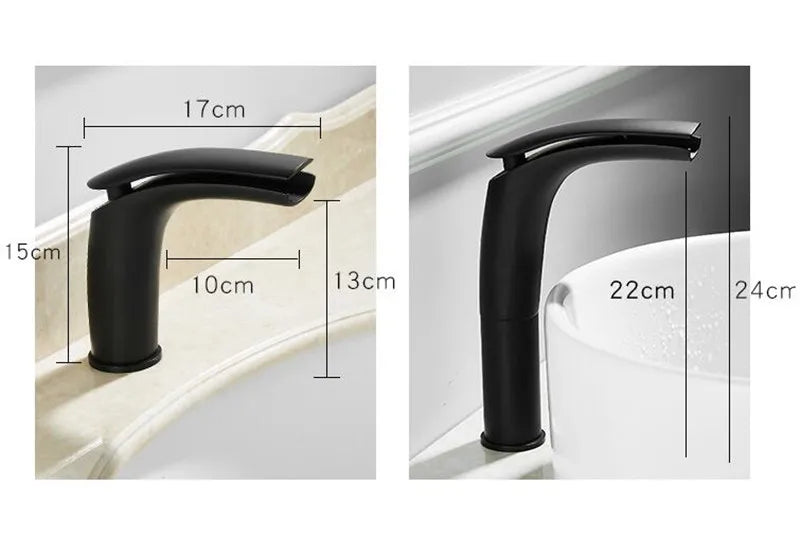 Bathroom Basin Faucet White Black Solid Brass Specail