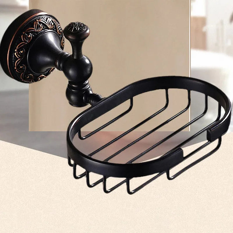 Modern Black Wall Mounted Bath Hardware Luxury Brass