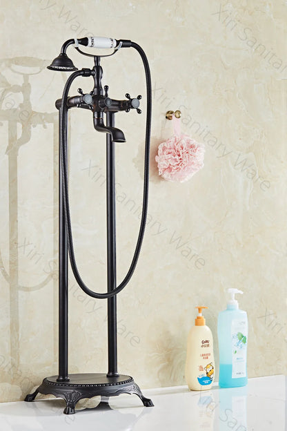 Luxury Antique Brass Bathroom Floor Mounted Standing Bathtub