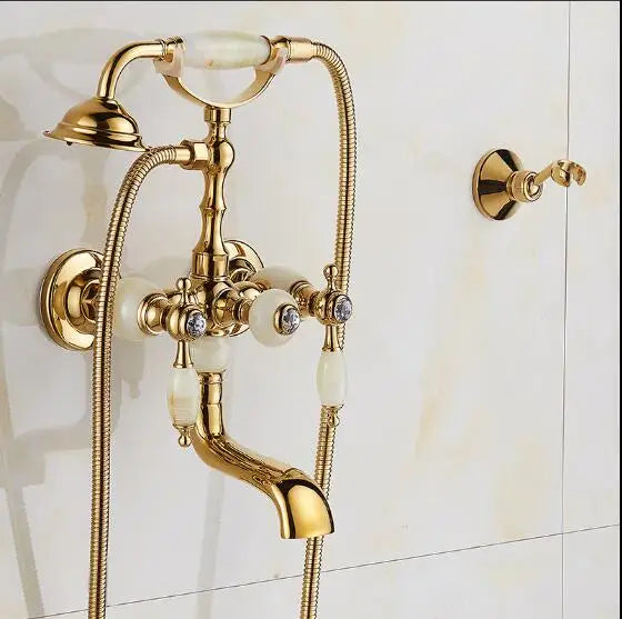 Luxury Antique Style Gold Bath Tub Faucet Ceramic