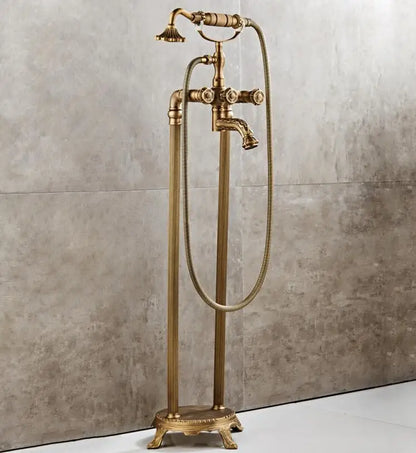 Luxury Antique Brass Bathroom Floor Mounted Standing Bathtub