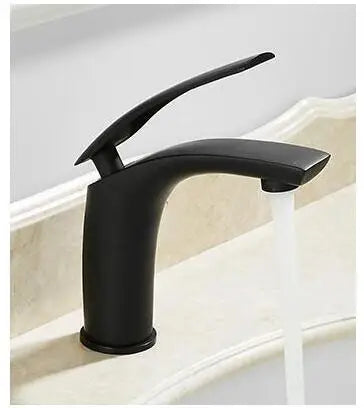 Bathroom Basin Faucet White Black Solid Brass Specail