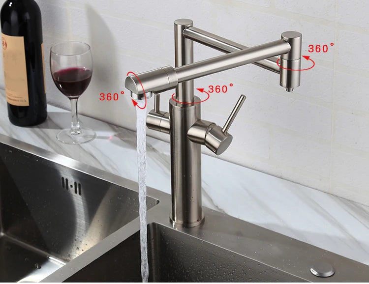 Water Purifier Faucet Black/Nickel Cold Universal Pull Straight
