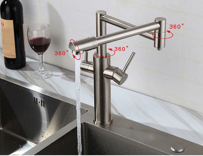Water Purifier Faucet Black/Nickel Cold Universal Pull Straight