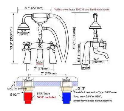 Bathtub Faucets Luxury Gold Brass Bathtub Shower Faucet
