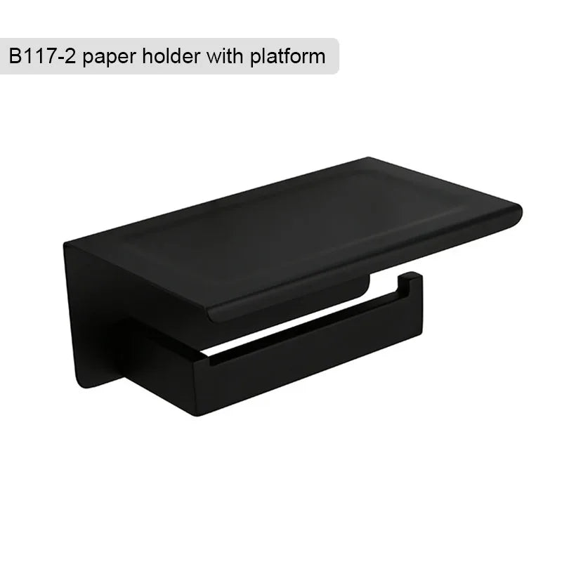 Matte Black Bathroom Hardware 304 Stainless Steel Towel