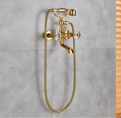 Rozin Retro Style Brass Bathtub Shower Faucet Dual