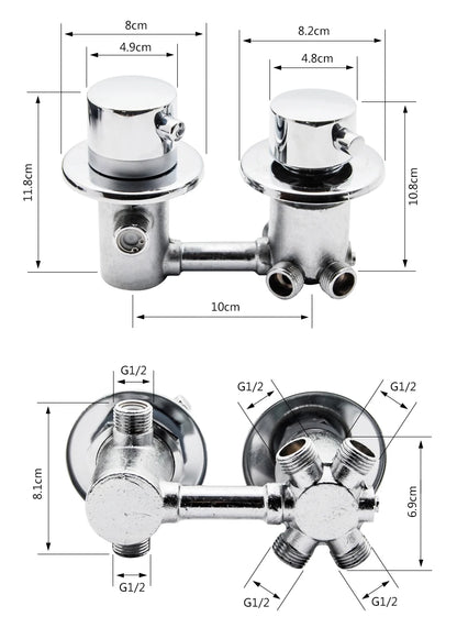 Vagsure 2/3/4/5ways Outlet Brass Mixing Valve Diverter
