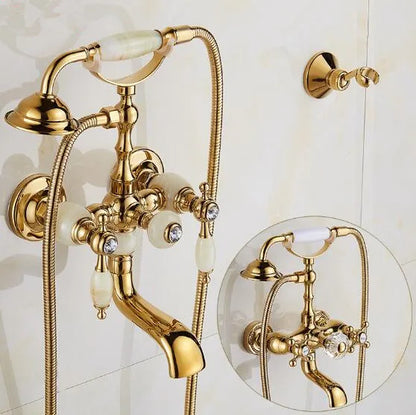 Luxury Antique Style Gold Bath Tub Faucet Ceramic