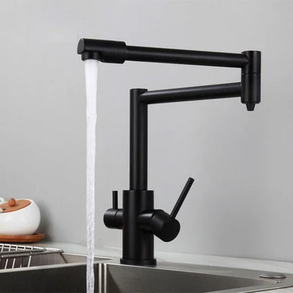 Water Purifier Faucet Black/Nickel Cold Universal Pull Straight