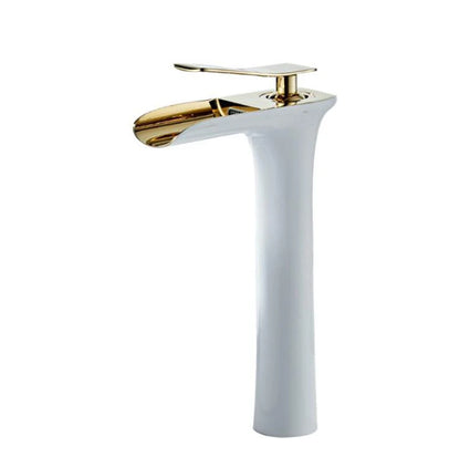 Basin Faucets Modern White Bathroom Faucet Waterfall Faucets