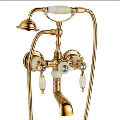 Luxury Antique Style Gold Bath Tub Faucet Ceramic