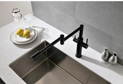 Water Purifier Faucet Black/Nickel Cold Universal Pull Straight