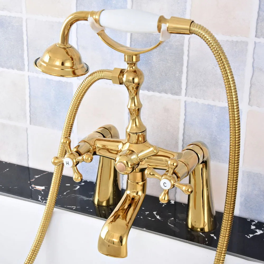 Bathtub Faucets Luxury Gold Brass Bathtub Shower Faucet