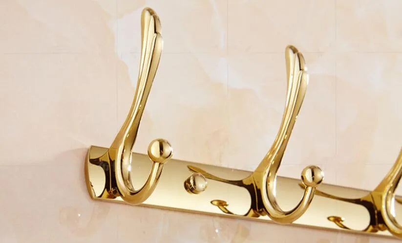 Wall Mounted Gold/Chrome/Rose Gold Clothes Hat Hook Row
