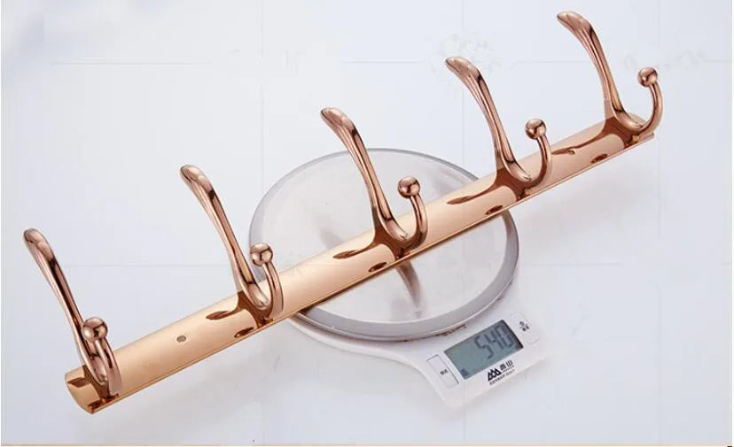 Wall Mounted Gold/Chrome/Rose Gold Clothes Hat Hook Row