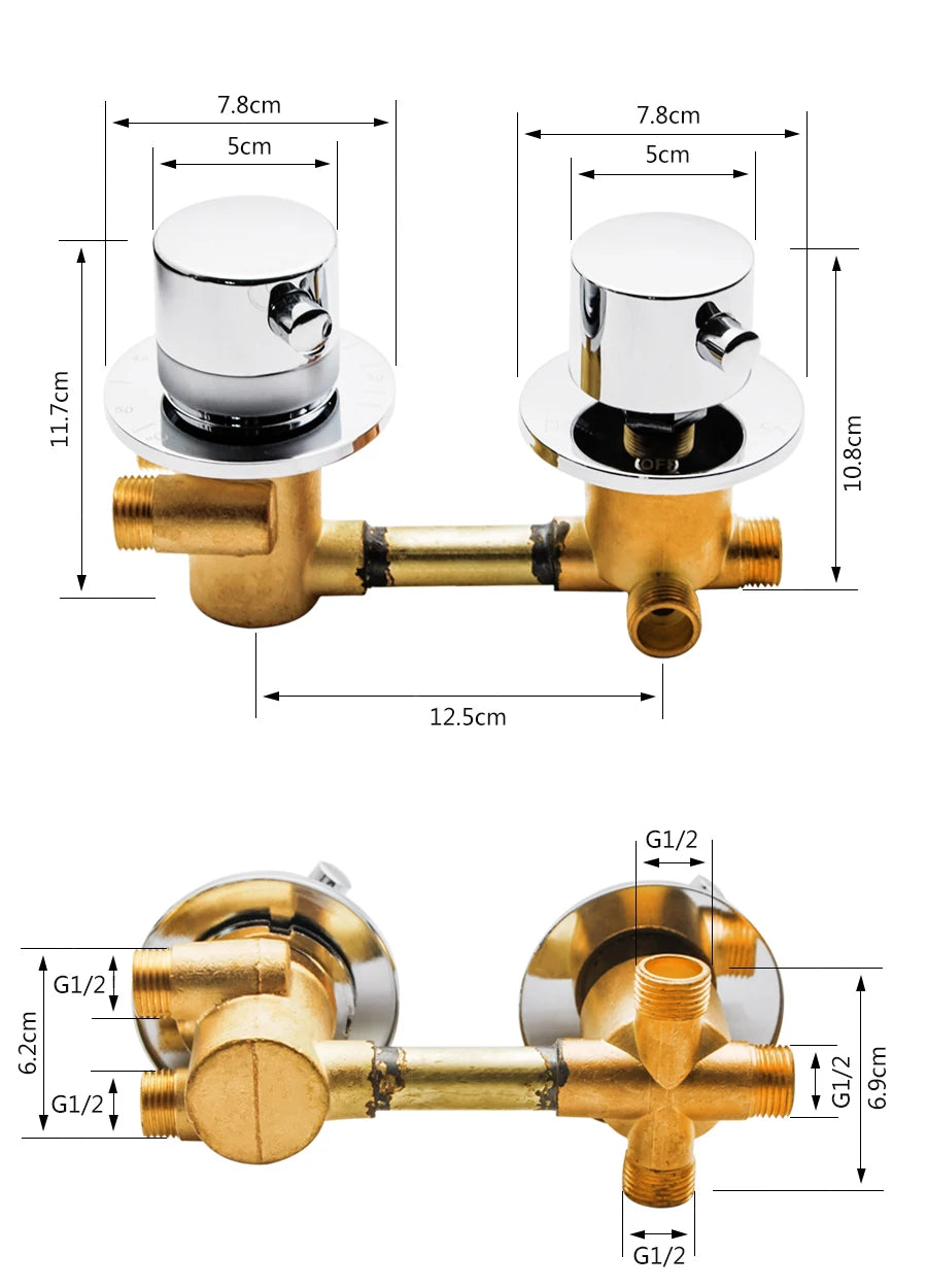 Vagsure 2/3/4/5ways Outlet Brass Mixing Valve Diverter