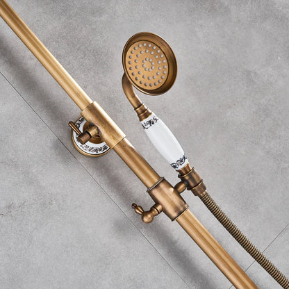 Luxury Shower Faucet Dual Handle Rainfall Bathroom Shower