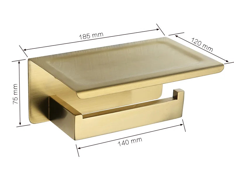 Gold Brushed Bathroom Hardware Towel Bar Rail Toilet