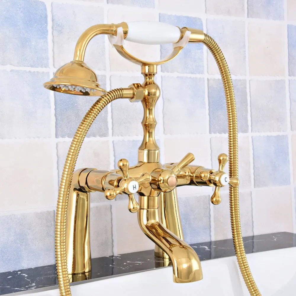 Bathtub Faucets Luxury Gold Brass Bathtub Shower Faucet