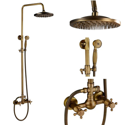 Rozin Brass Antique Bathroom Shower Faucet Wall Mount
