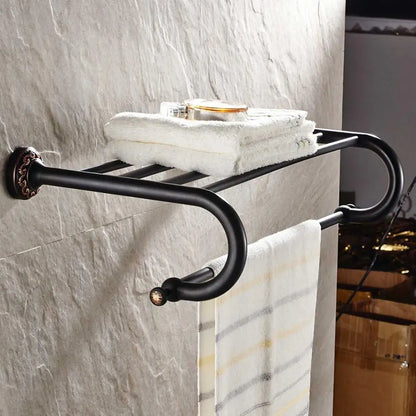 Modern Black Wall Mounted Bath Hardware Luxury Brass