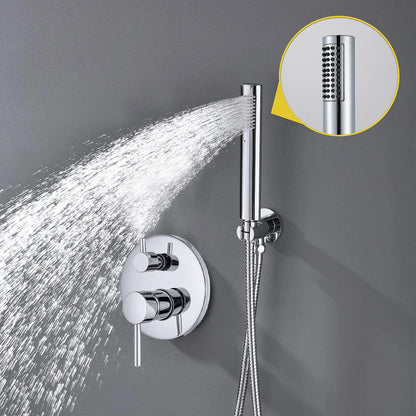 Quyanre Chrome Round Style Shower Faucet Concealed Rainfall