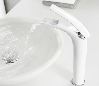 Bathroom Basin Faucet White Black Solid Brass Specail