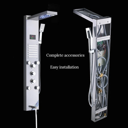 Led Light Shower Panel Faucet Waterfall Rain Shower