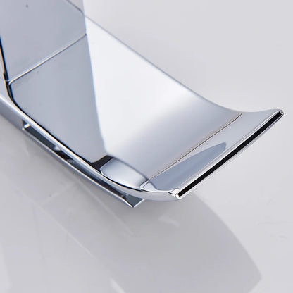 Brushed Gold Bathroom Basin Faucet Deck Mounted Waterfall