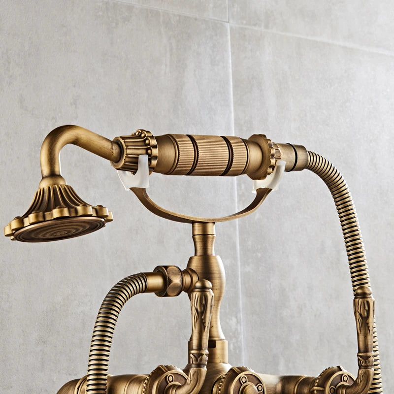 Luxury Antique Brass Bathroom Floor Mounted Standing Bathtub