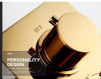 Smesiteli Titanium Gold Solid Brass Shower Intelligent