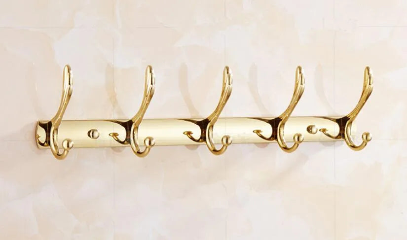 Wall Mounted Gold/Chrome/Rose Gold Clothes Hat Hook Row