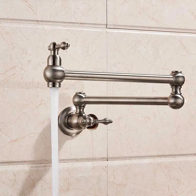 Brushed Gold Faucet Wall Mount Bathroom Basin Faucet