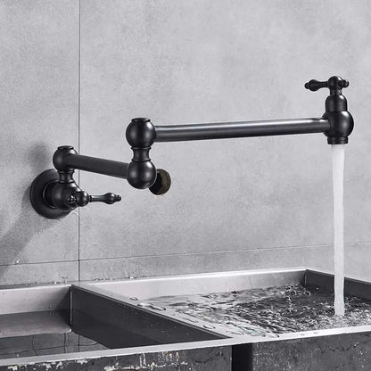 Brushed Gold Faucet Wall Mount Bathroom Basin Faucet