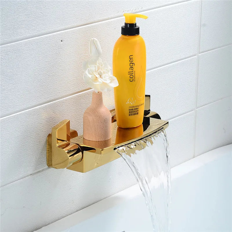 Tuqiu Rose Gold Bathtub Shower Faucet Brass Bathtub