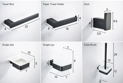 Matte Black Hook Towel Rack 304 Stainless Steel