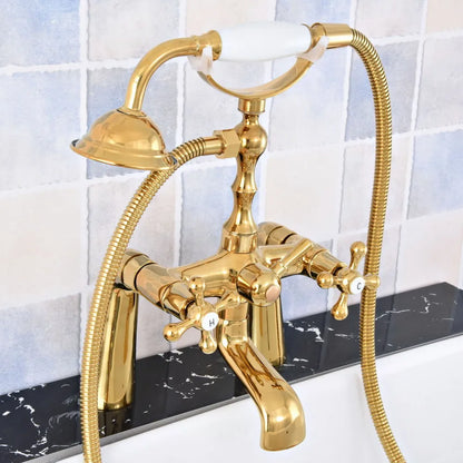 Bathtub Faucets Luxury Gold Brass Bathtub Shower Faucet