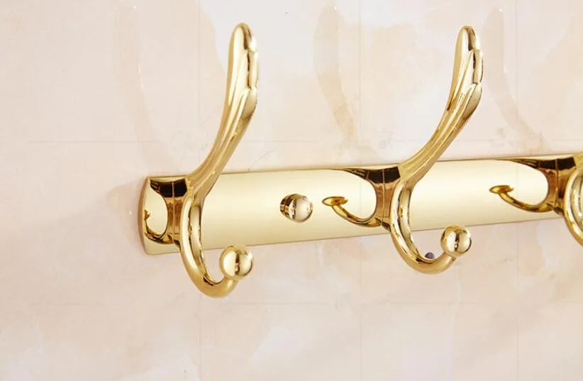 Wall Mounted Gold/Chrome/Rose Gold Clothes Hat Hook Row