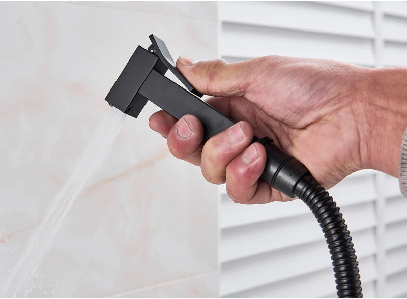 Black/Chrome Toilet Shower Mixer Faucet Cold Water Mixer