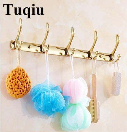 Wall Mounted Gold/Chrome/Rose Gold Clothes Hat Hook Row