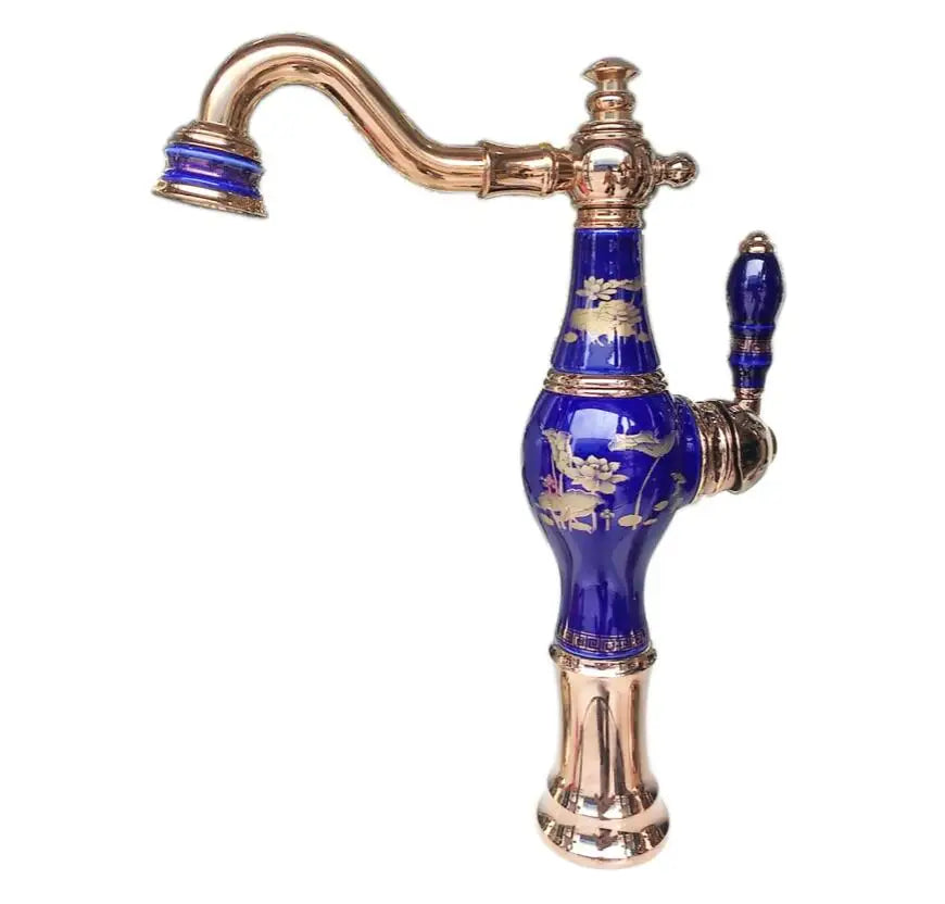 Arrivals Top-Grade Brass Jade Basin Sink Faucet Deck