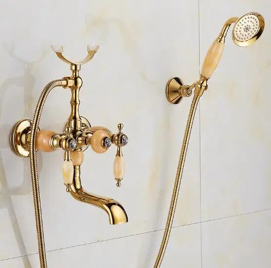 Luxury Antique Style Gold Bath Tub Faucet Ceramic