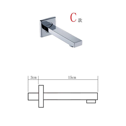 Becola Wall Mounted Faucet Spout Square Round Brass