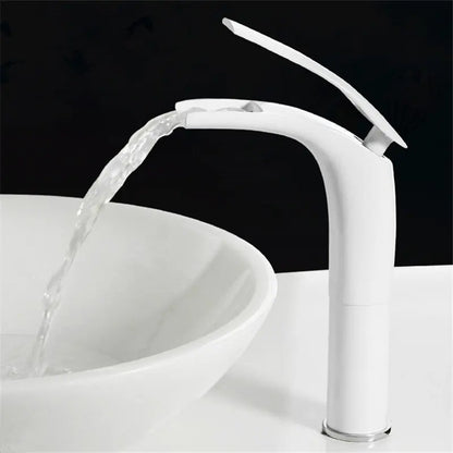 Bathroom Basin Faucet White Black Solid Brass Specail