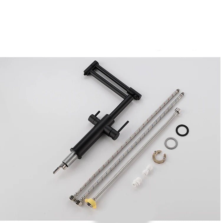 Water Purifier Faucet Black/Nickel Cold Universal Pull Straight