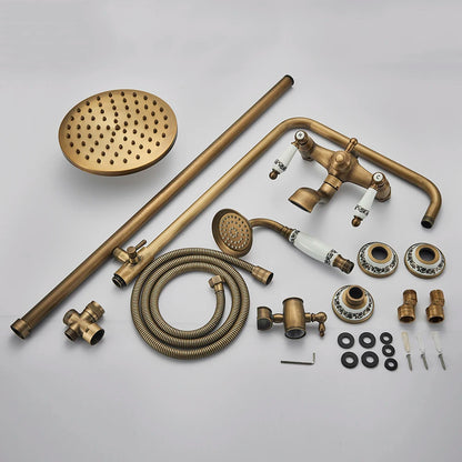 Classic Antique Brass Bathroom Shower Faucet Bathtub Shower